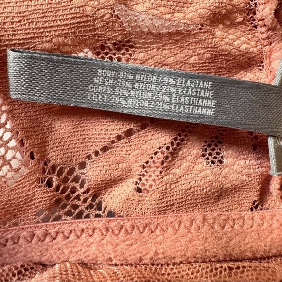 Aerie Bra Bralette Dusty Rose Layered Floral & Star Sheer Feminine Print Sz M - Picture 5 of 11